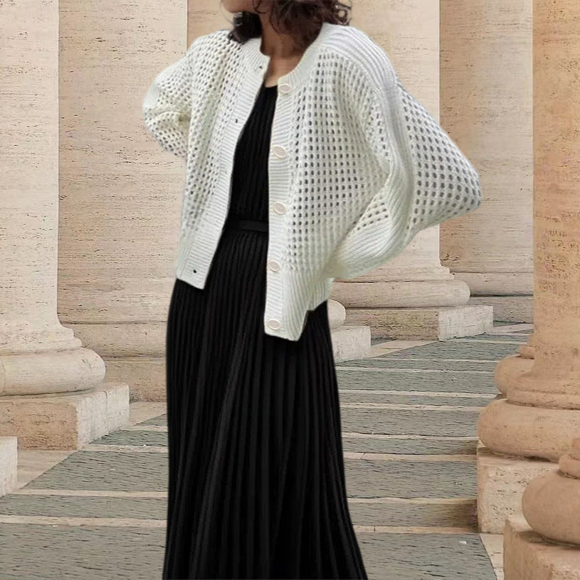 Women's Round Neck Casual Slim Hollow Women's Sweater