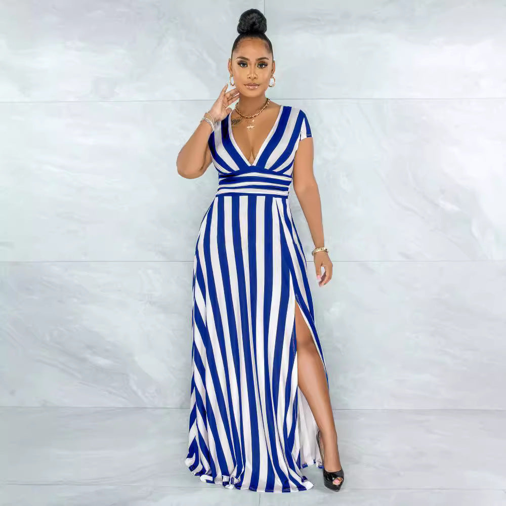 Women's Spring Sexy Fashion Striped Body Shaping Jumpsuits