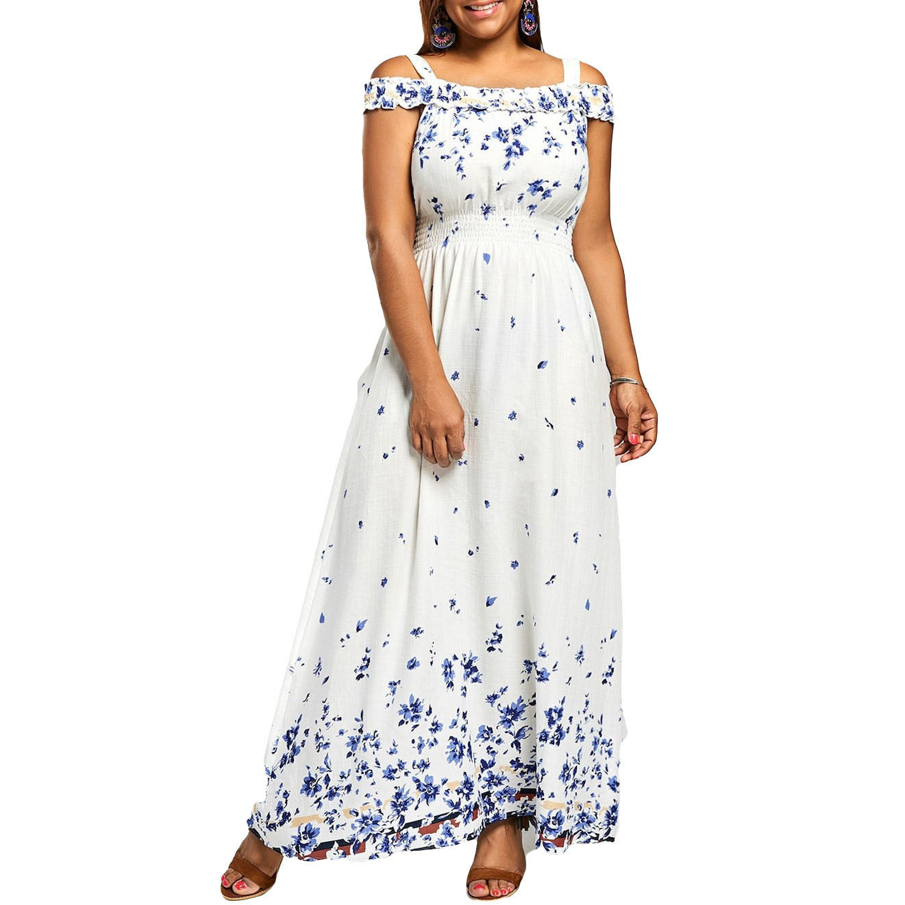Classic High Waist Bohemian Printed Long Plus Size