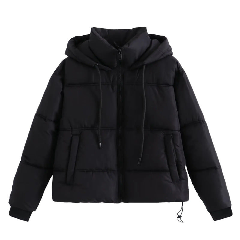 Women's Color Simple Hooded Comfort Casual Loose Thick Coats