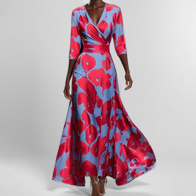 Women's Fashion Elegant Graceful Print Large Swing Dress