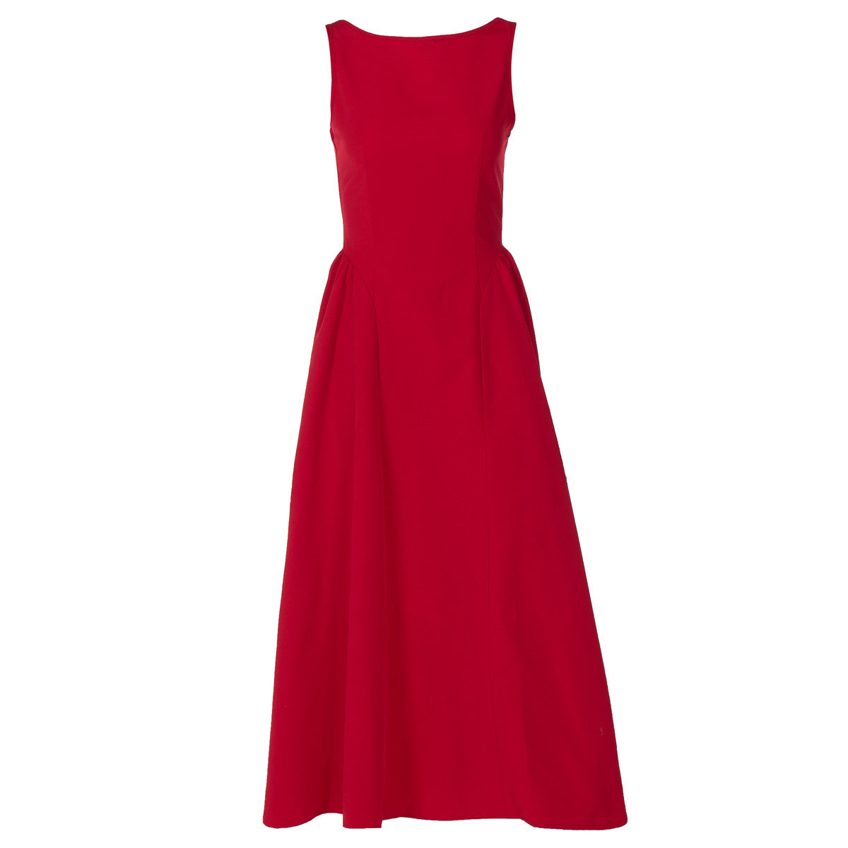 Women's Fashion Temperament Pure Color Sleeveless Waist Slim Dresses