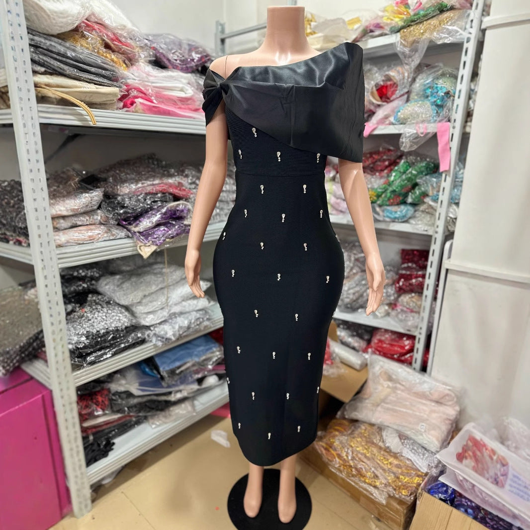 Black Fashion Bandeau Slim Long Dress Dresses