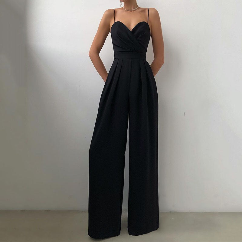 Sling Straight Mop Floor Minimalist Sleeveless Jumpsuits
