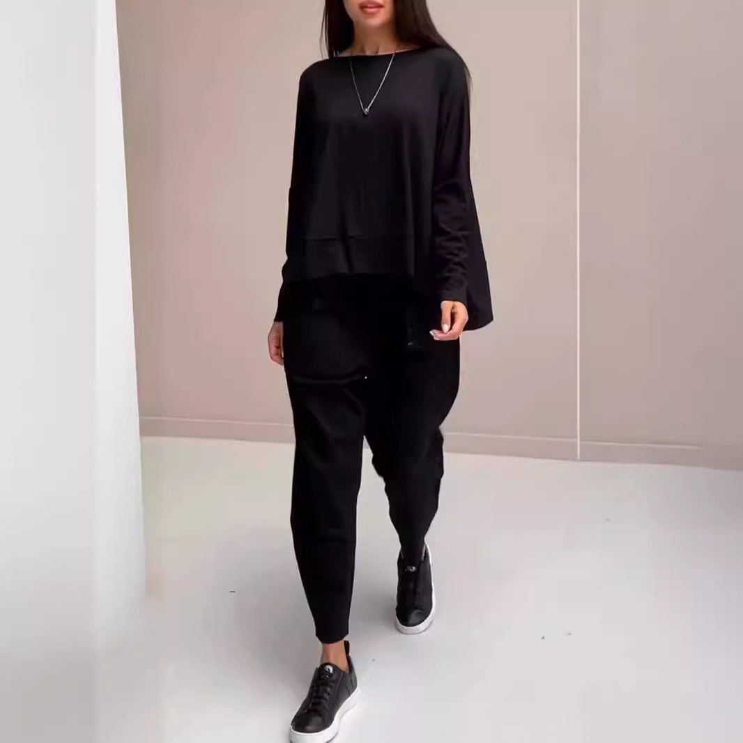 Beautiful Women's Irregular Design Long-sleeved Harem Fashion Casual Suit