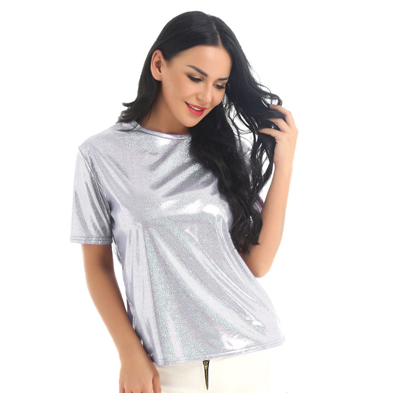 Women's Loose T-shirt Summer Solid Color Elegant Blouses