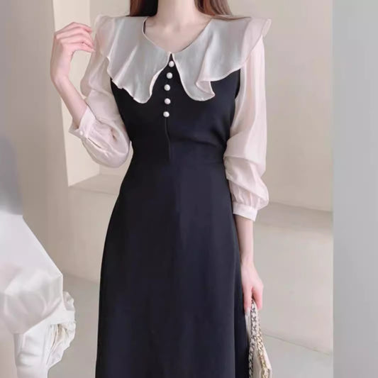 Women's French Style Temperament Ruffled Stitching Fake Dresses