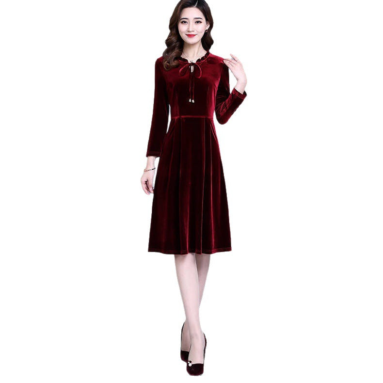 Spring Large Loose Slimming Retro Temperament A- Dress