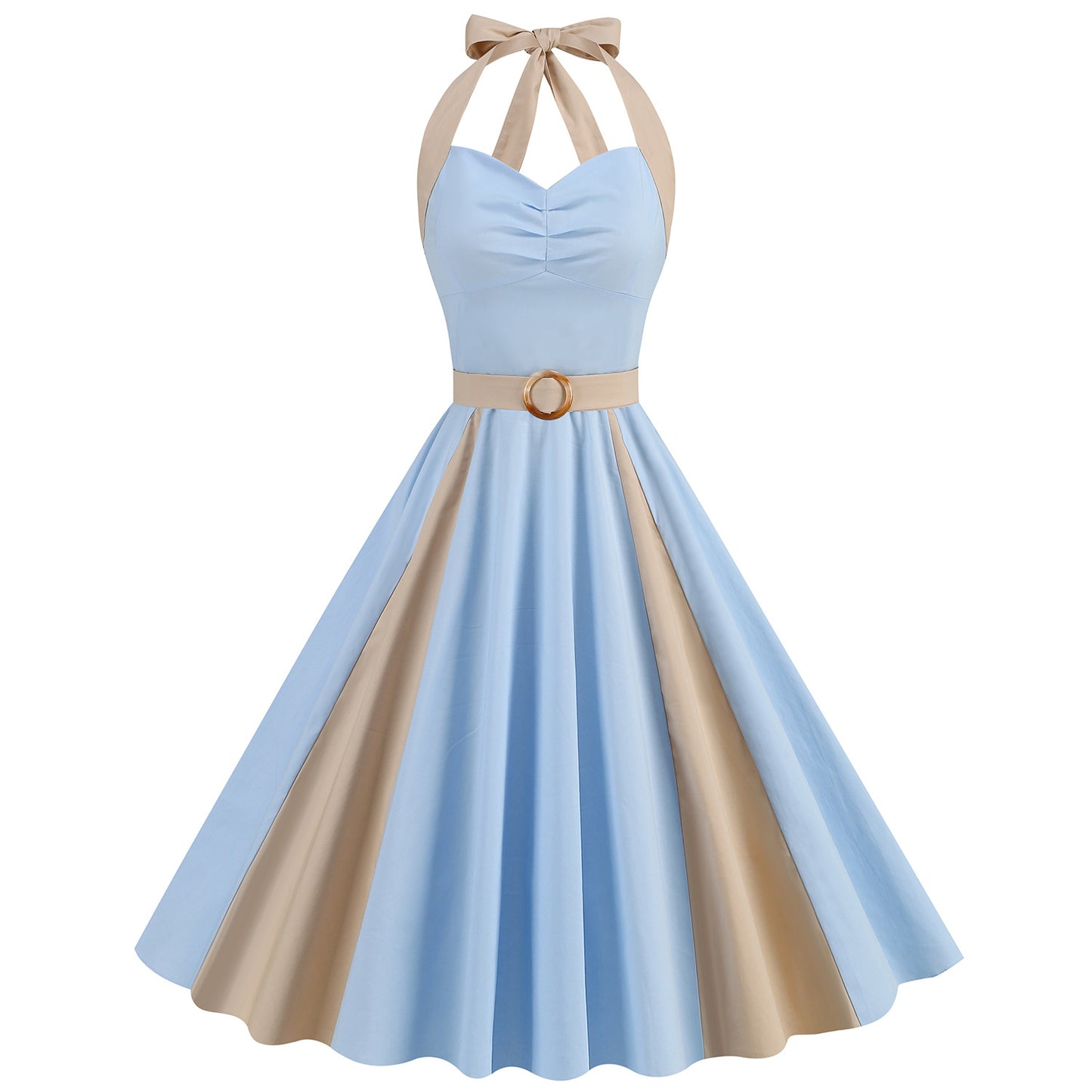 Women's Mid-length Younger Fashion Halter Large Swing Dresses