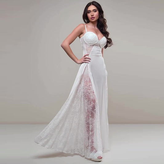 Women's Summer French Elegant Long Slip Dress Suits