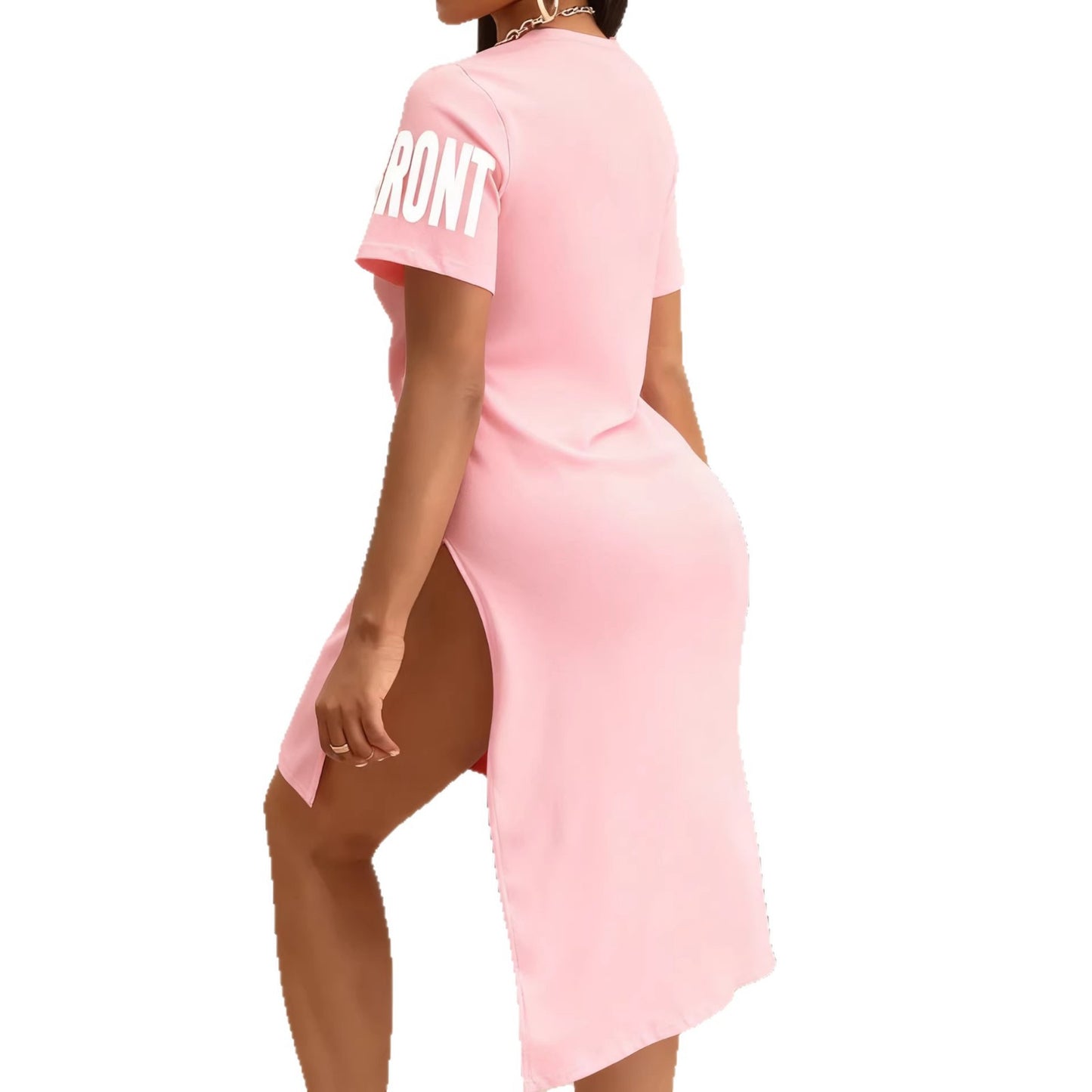Women's Summer High Waist Letter Print Side Shorts