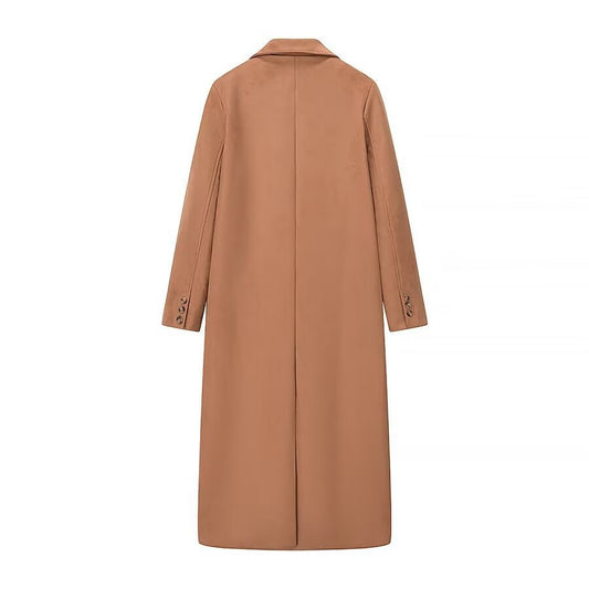 Women's Collar Long Sleeve Double Breasted Faux Coats