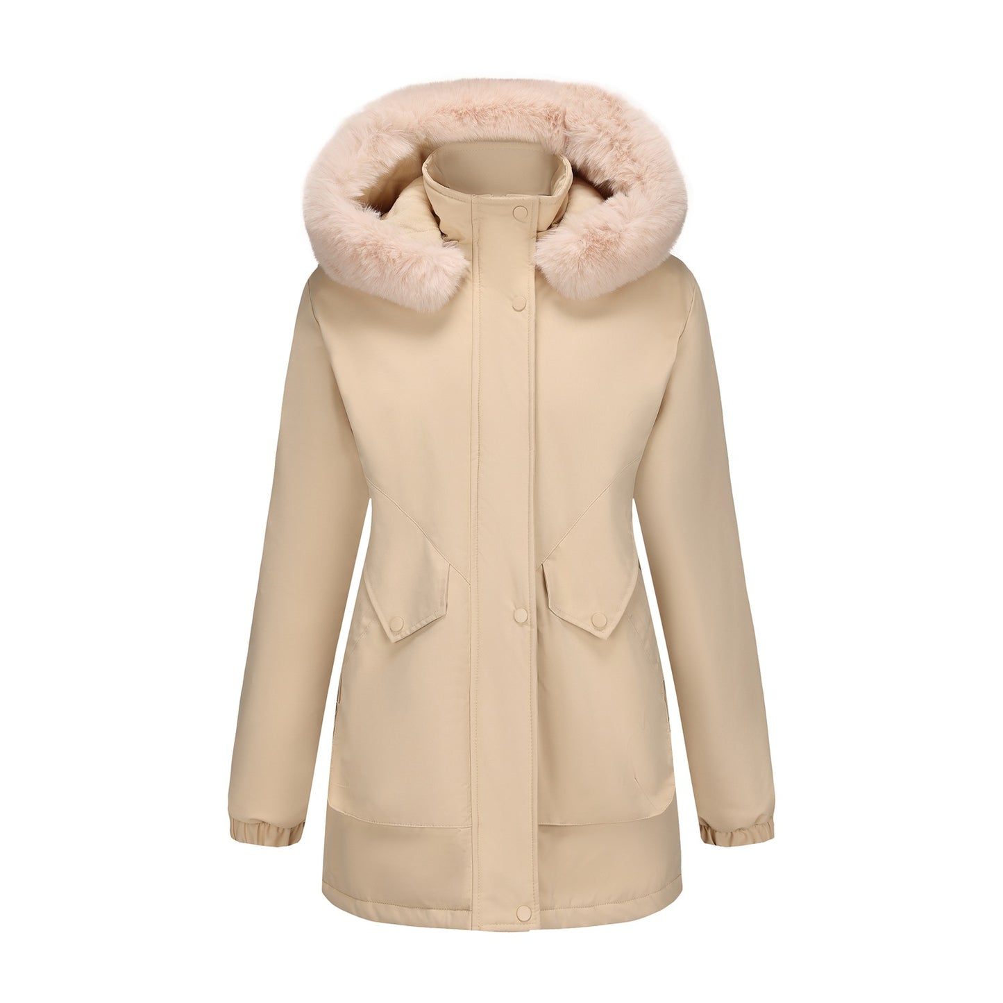 Women's Parka Fleece-lined Korean Style Big Fur Coats