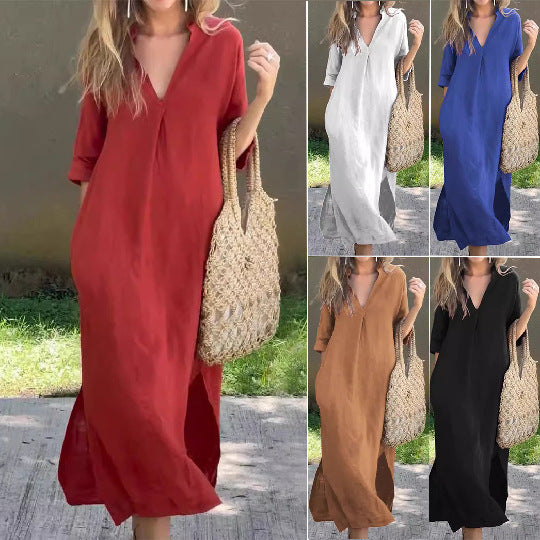 Casual Simple Slits On Both Sides Dress