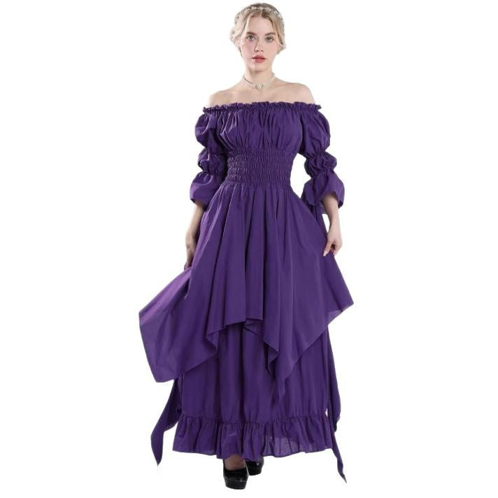 Medieval Halloween Revival Dress Tied Waist Dresses