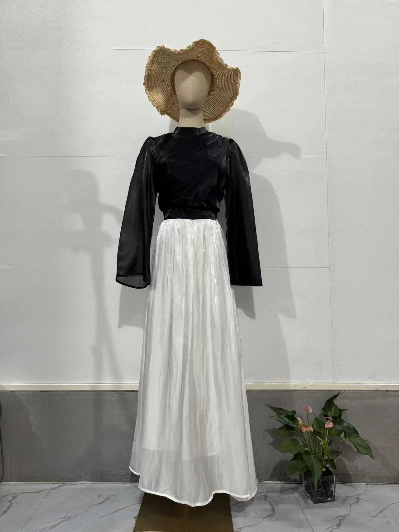 Women's Slimming Sense Of Design Stitching Mercerized Dresses