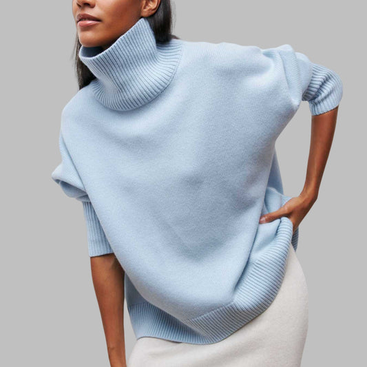 Women's Solid Color Turtleneck Loose Versatile Classic Sweaters