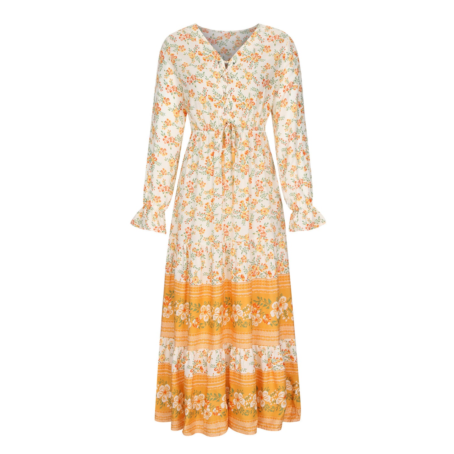 Women's Holiday Beach Dress Bohemian Printed Swing Dresses