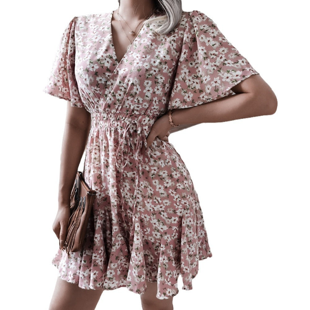 Women's Clearance Summer Casual Sleeve Floral Ruffled Shorts