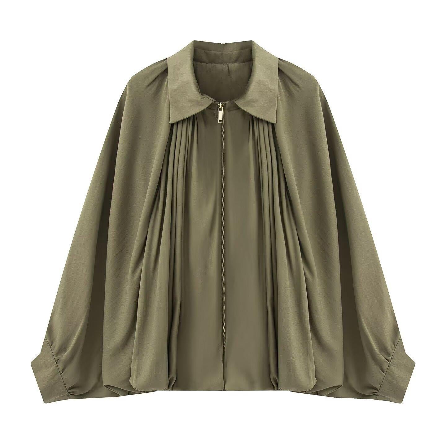 Women's Elegant Autumn Puffy Pleated Bomber Coats