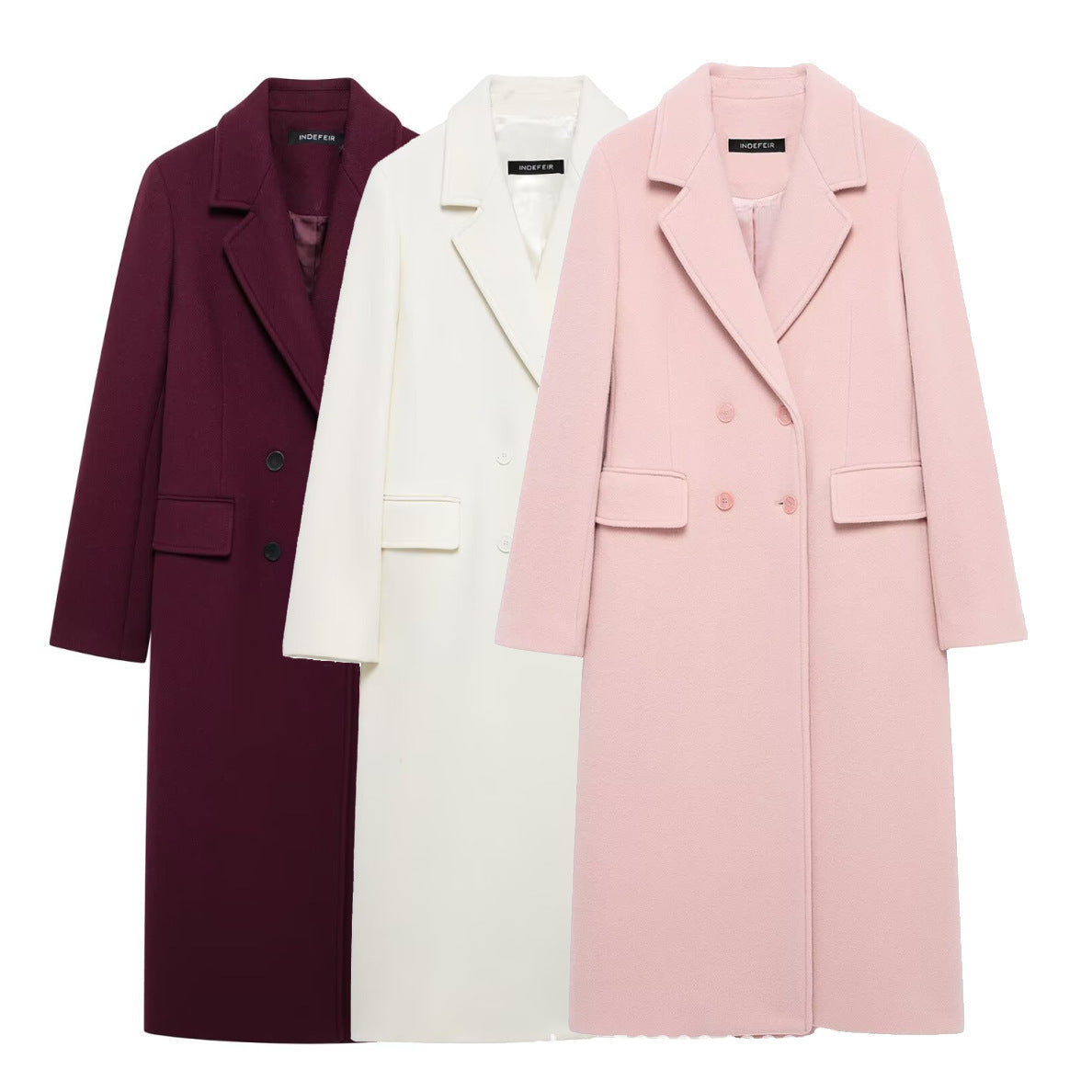 Women's Fashion Casual Temperament Mid-length Woolen Overcoat Coats