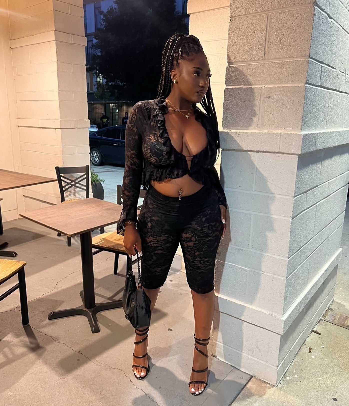 Women's Fashion Wear Sexy Lace Two-piece Suits
