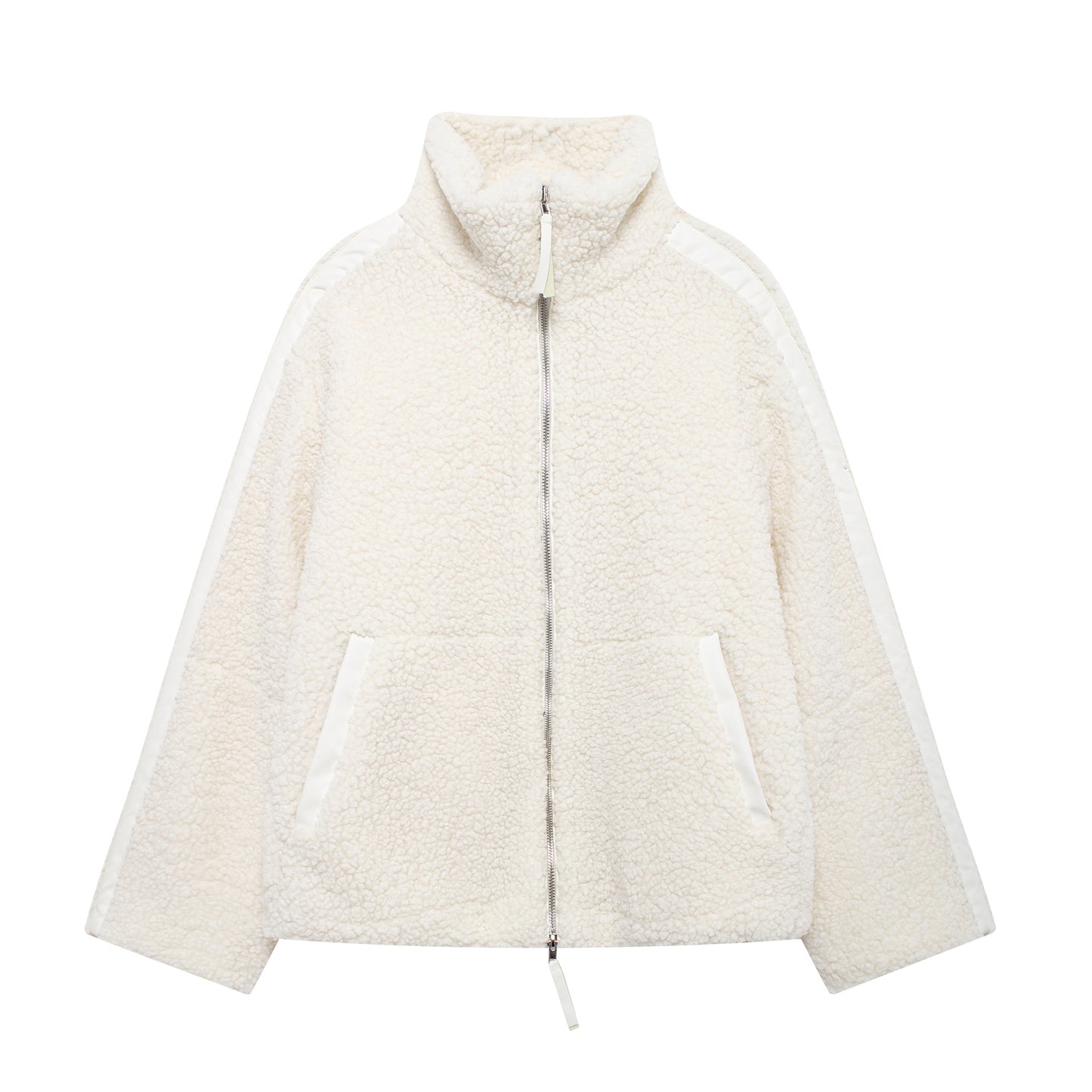 Women's Color Idle Style Lamb Wool Turtleneck Coats