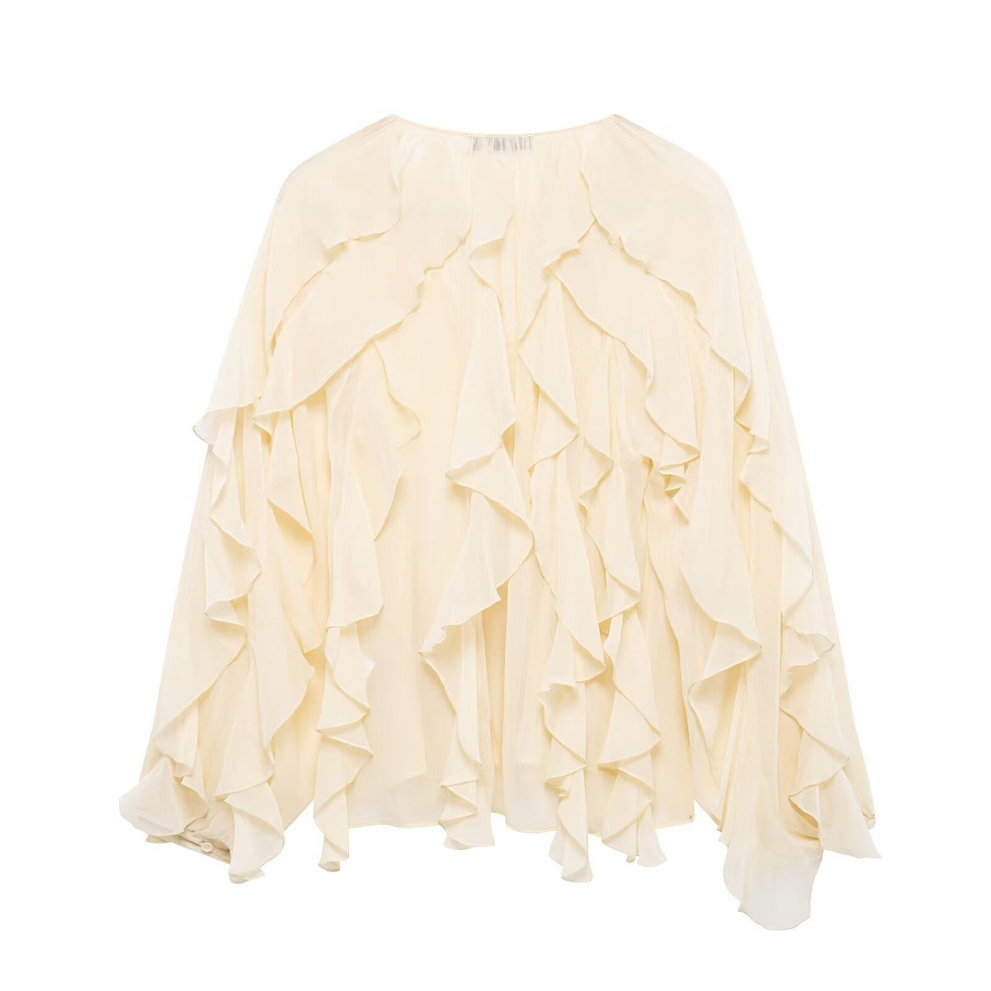 Laminated Decoration Solid Color Shirt Purplish Blouses