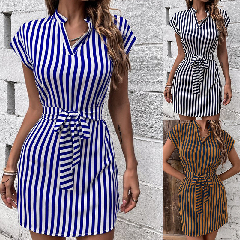 Trendy Graceful Cool Women's Sleeveless Striped Dress