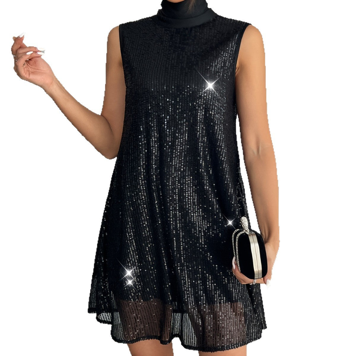 Slimming Shiny Sequin Fashion Elegant Holiday Dress