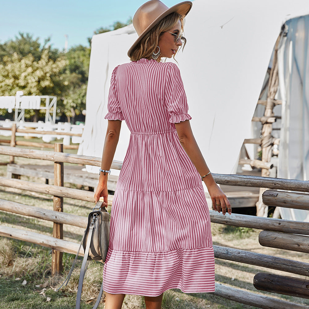 Women's Design Fashion Wear Dress Summer Striped Dresses