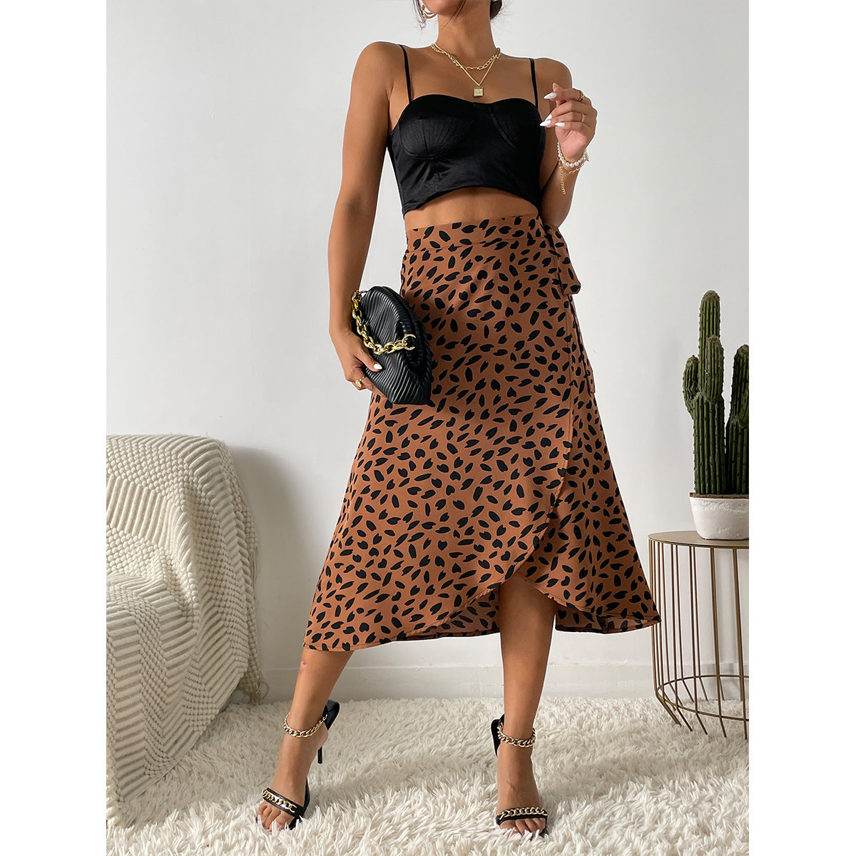 Women's Casual Graceful Polka Dot Floral Print Skirts