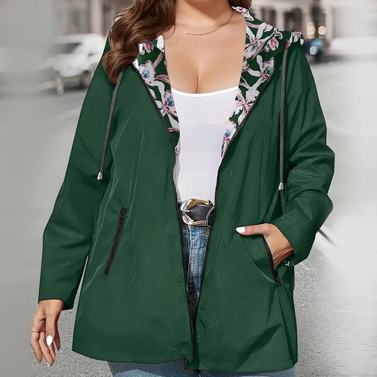 Women's Windcheater Zip Hooded Lightweight Outdoor Windproof Coats