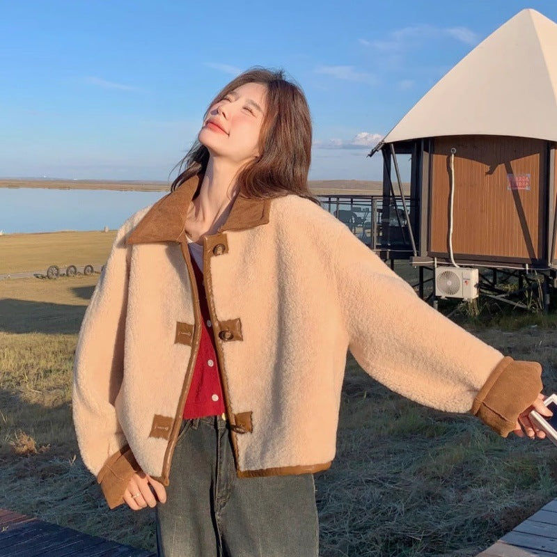 Women's Faux Lamb Fur Small Fashion Temperament Coats