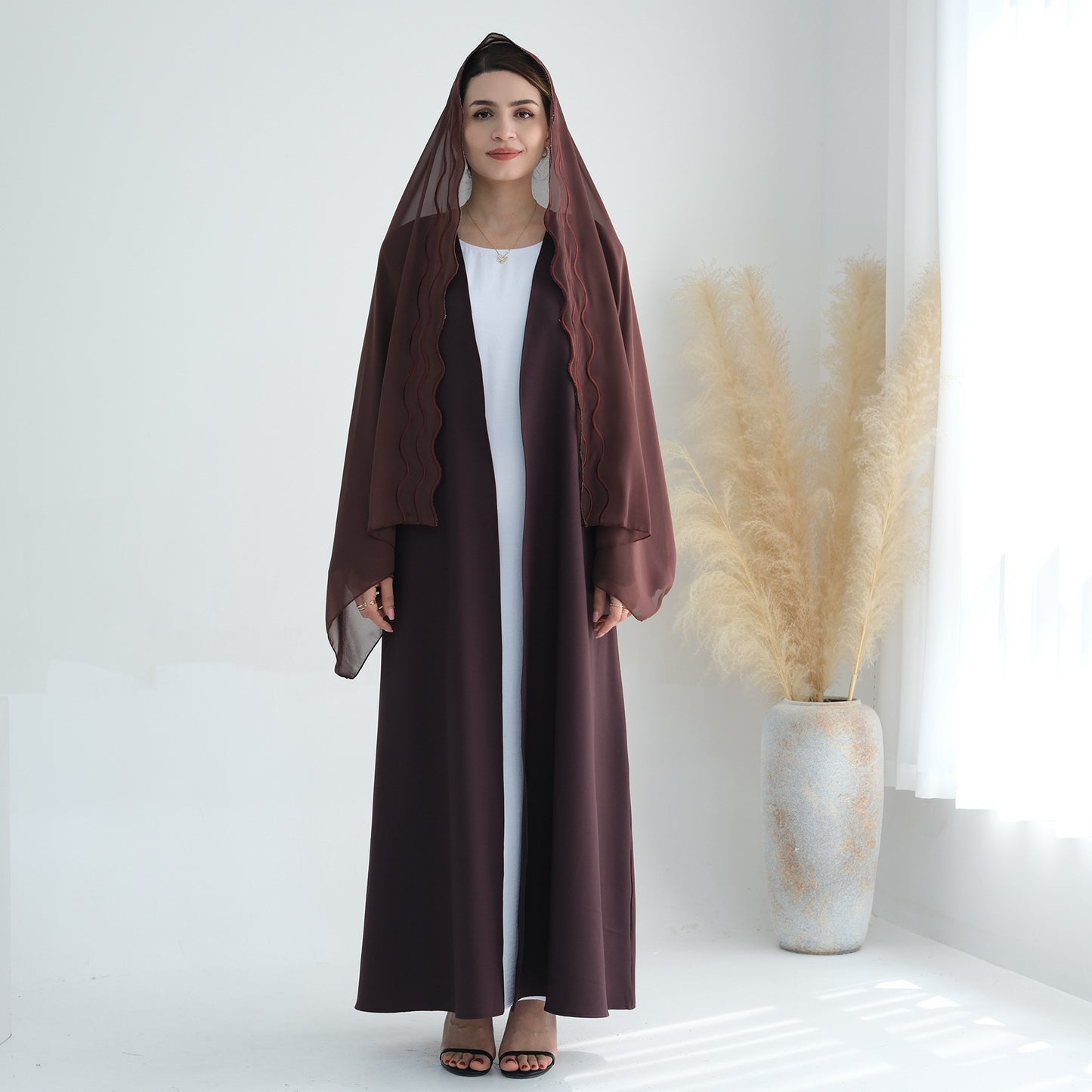 Dress Solid Color Exquisite Embroidered Robe Dresses