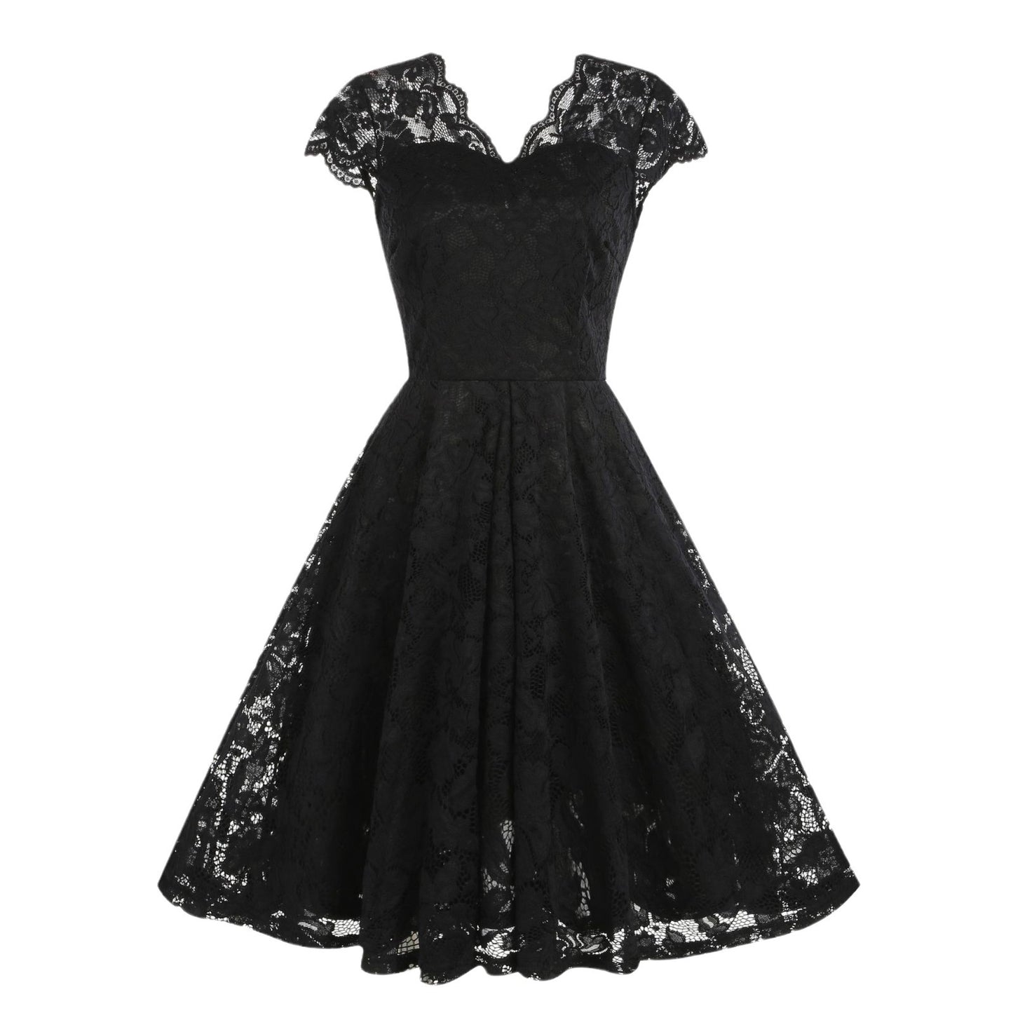 Women's Lace Sleeveless Dress Hepburn Vintage Dresses