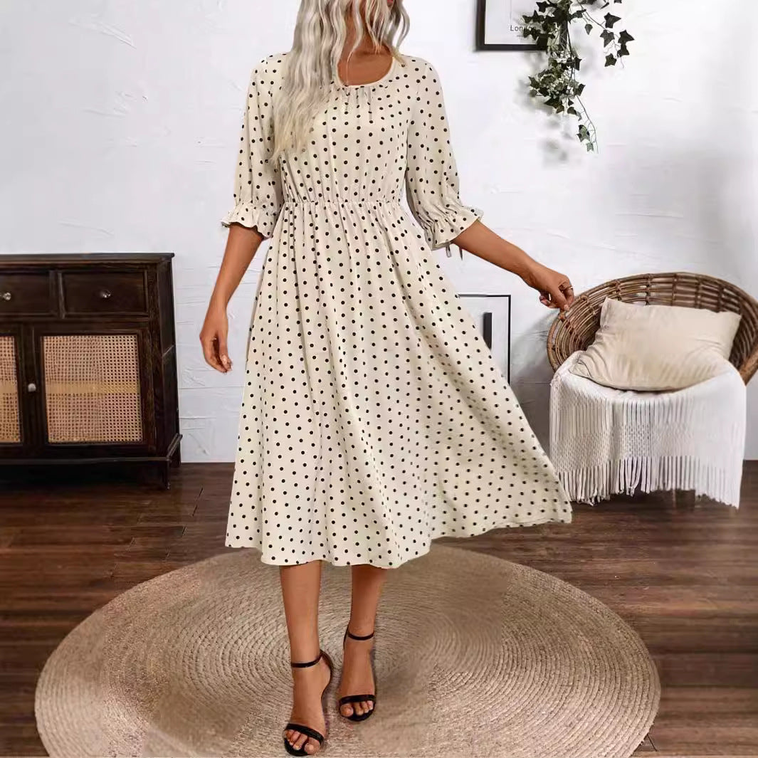 Women's Style Elegant Comfortable Polka Dot Wide Waist Dress