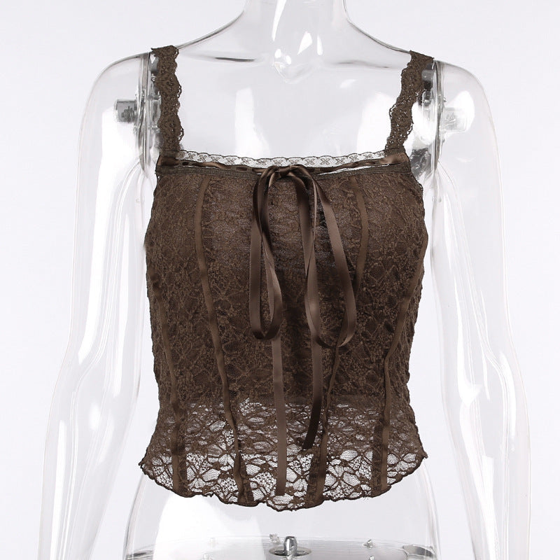 Women's Fashion Outwear Summer Solid Color Inner Wear Sling Slim Tops