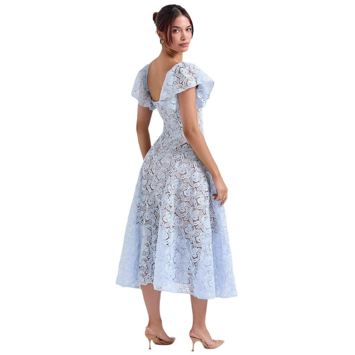 Women's Long Dress Court Retro Lace High Dresses
