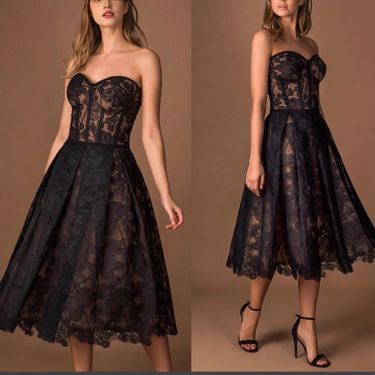 Sexy Temperament Tube Lace Stitching Flower Beautiful Waist Tops