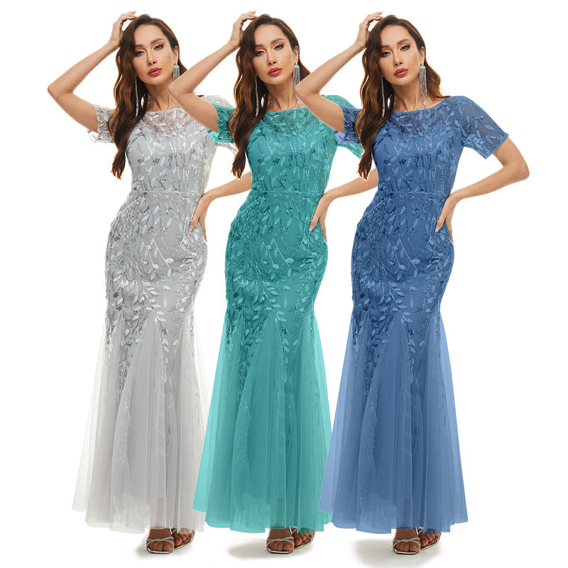 Dress Embroidered Sleeve Slim Bridesmaid Summer Shorts