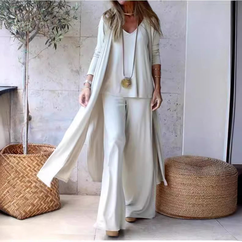 Fashion Loose Three-piece Set Strap Trousers Suits