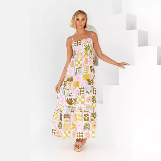 Summer Fresh Stylish Printed Personalized Back Dresses