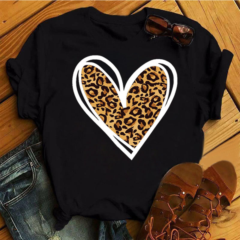 Women's Sleeve T-shirt Love Series Korean Style Blouses
