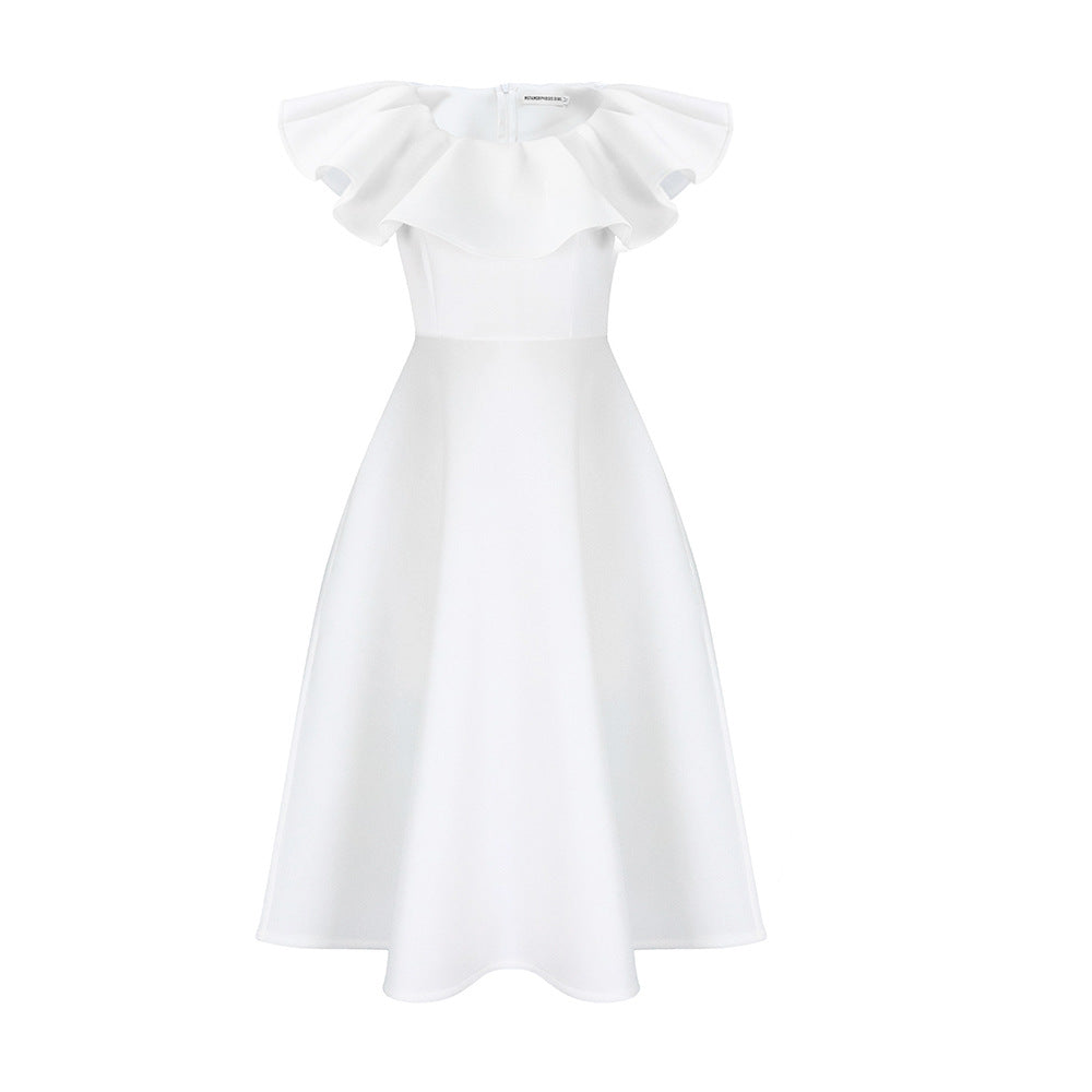 Fashionable Elegant Ruffled Banquet Party Formal Dress