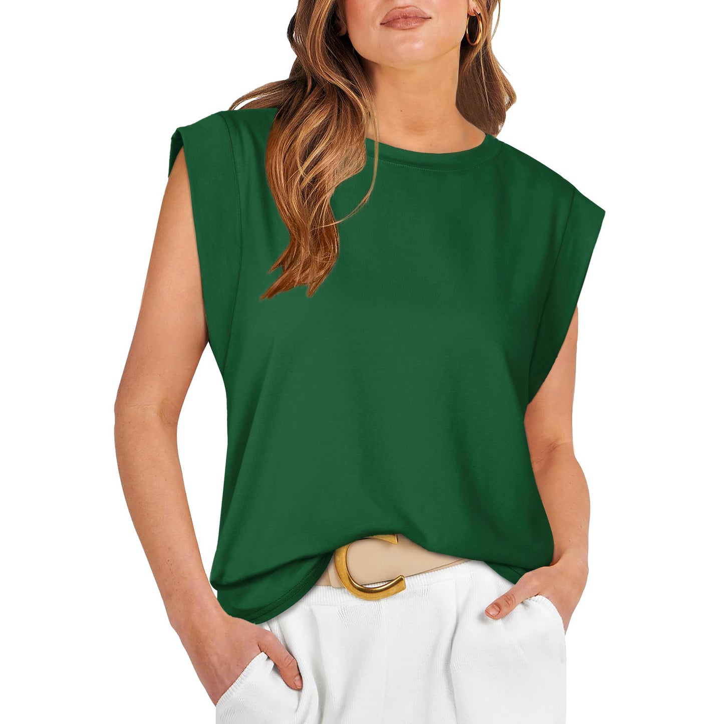 Women's Round Neck Loose Sleeves T-shirt Striped Blouses