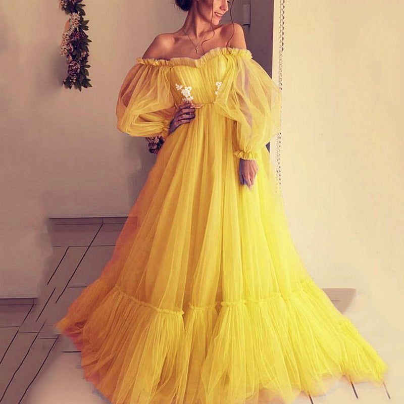 Women's Mesh Long Dress Large Swing Wedding Dresses