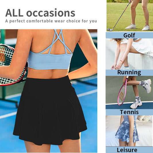 Tennis Summer Pocket High Waist Yoga Running Skirts