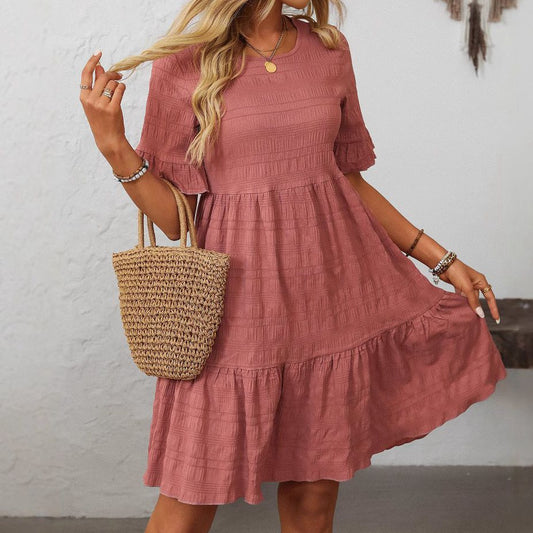 Women's Classic Loose Casual Sleeve Dress Dresses