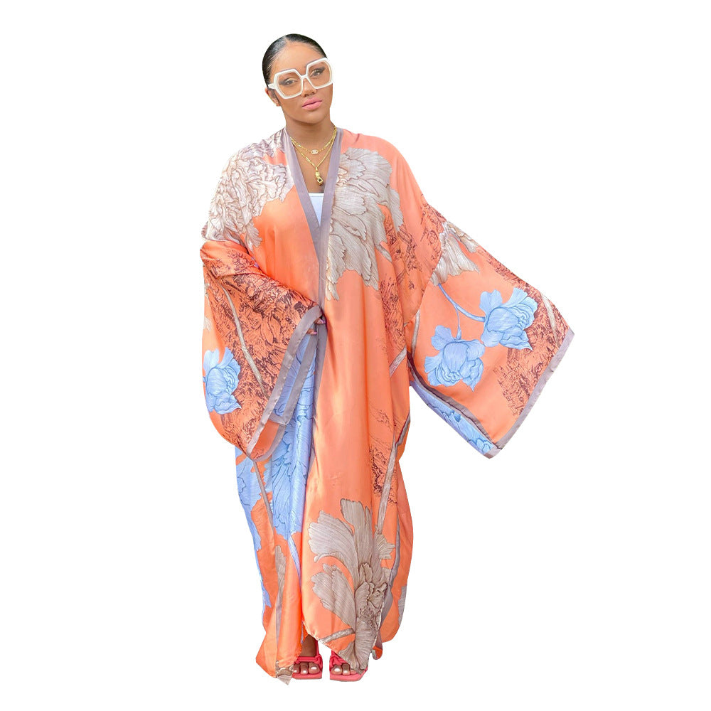 Women's Autumn Print Loose Casual Kimono Long Clothing